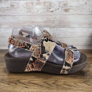 Vionic Womens Pacific Bolinas Snakeskin Pattern Sandals Slingback size 7